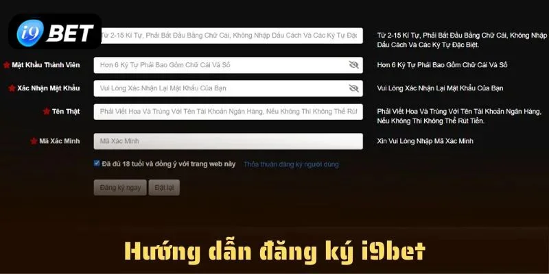 Chi tiết cách đăng ký tài khoản tại sân chơi I9 BET chỉ trong 1 phút.
